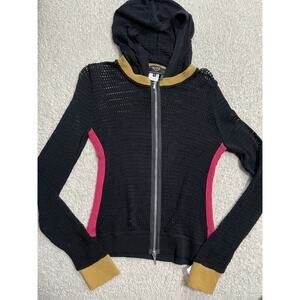 NWT Angel Apparel Womens Sz XS Tri color detachable Hoodie Zip Up Y2K MSRP $190
